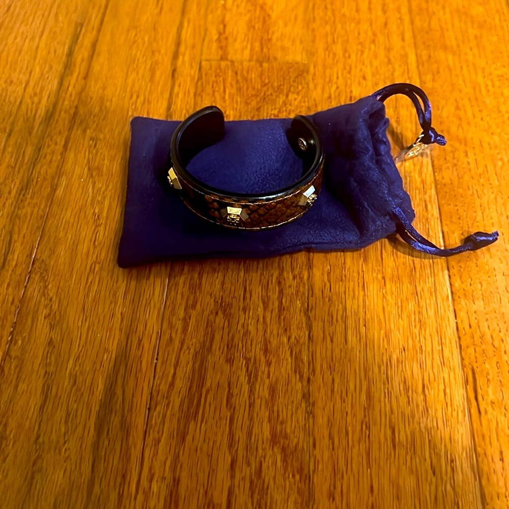 Tory Burch Croc Embossed wrap bracelet